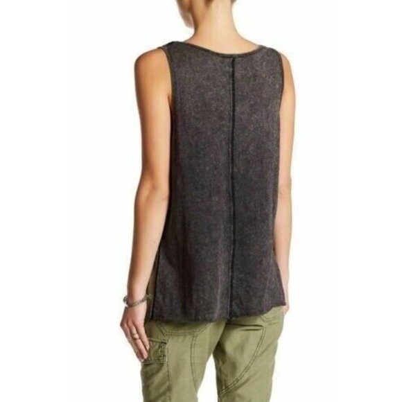 Free People Ruby Graphics Cotton Tunic Tank Top Black Size Medium New With Tag - Picture 2 of 2